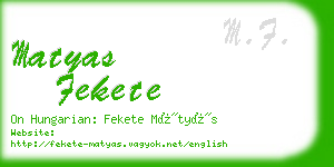 matyas fekete business card